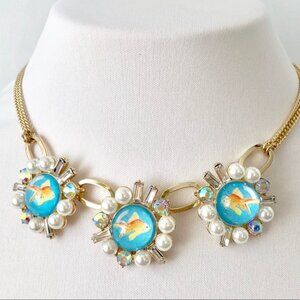 BETSEY JOHNSON Granny Chic Goldfish Necklace NWT
